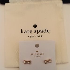 Kate Spade rose gold bow stud earrings w/ dust bag
